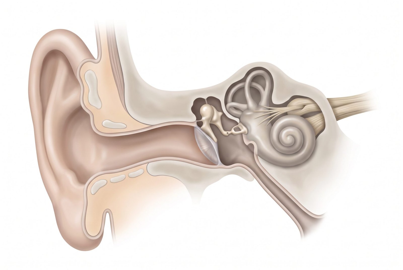 Ear anatomy illustration