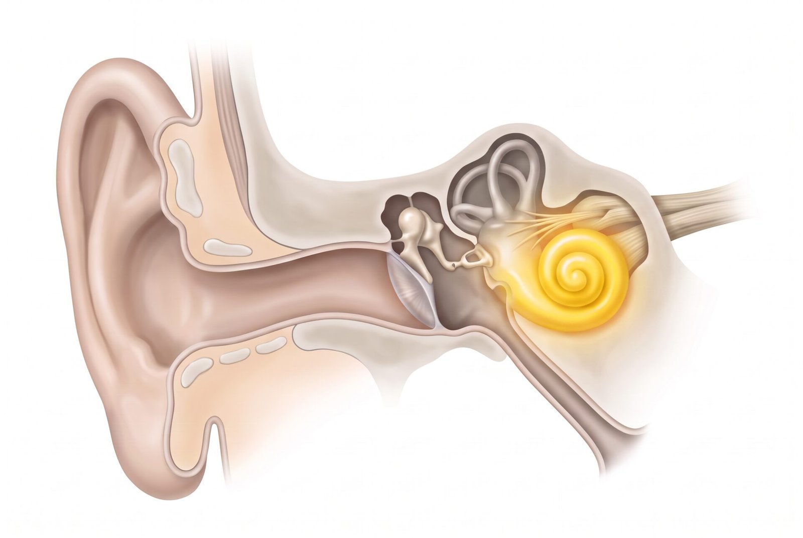 Inner ear highlighted