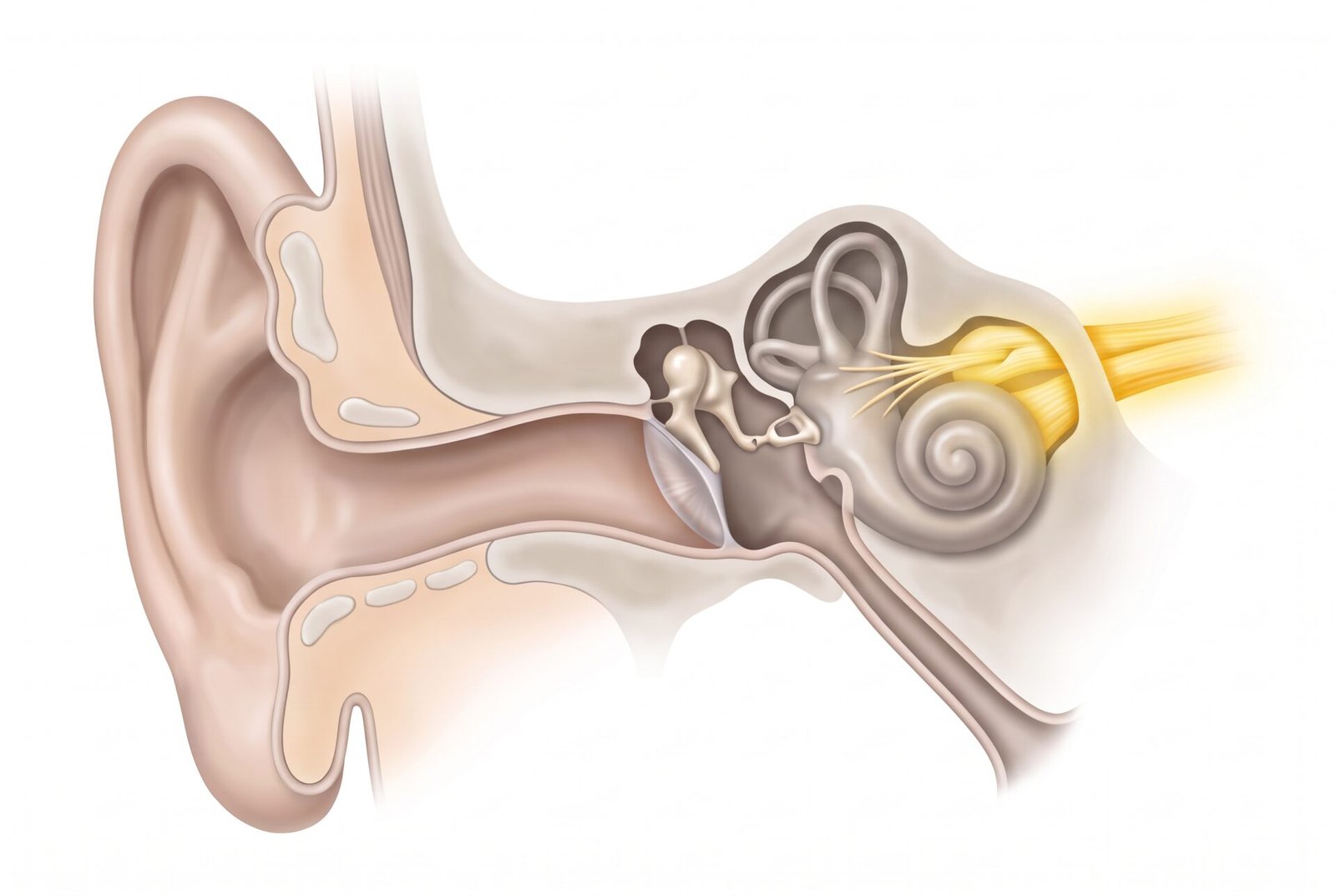 Hearing nerve highlighted