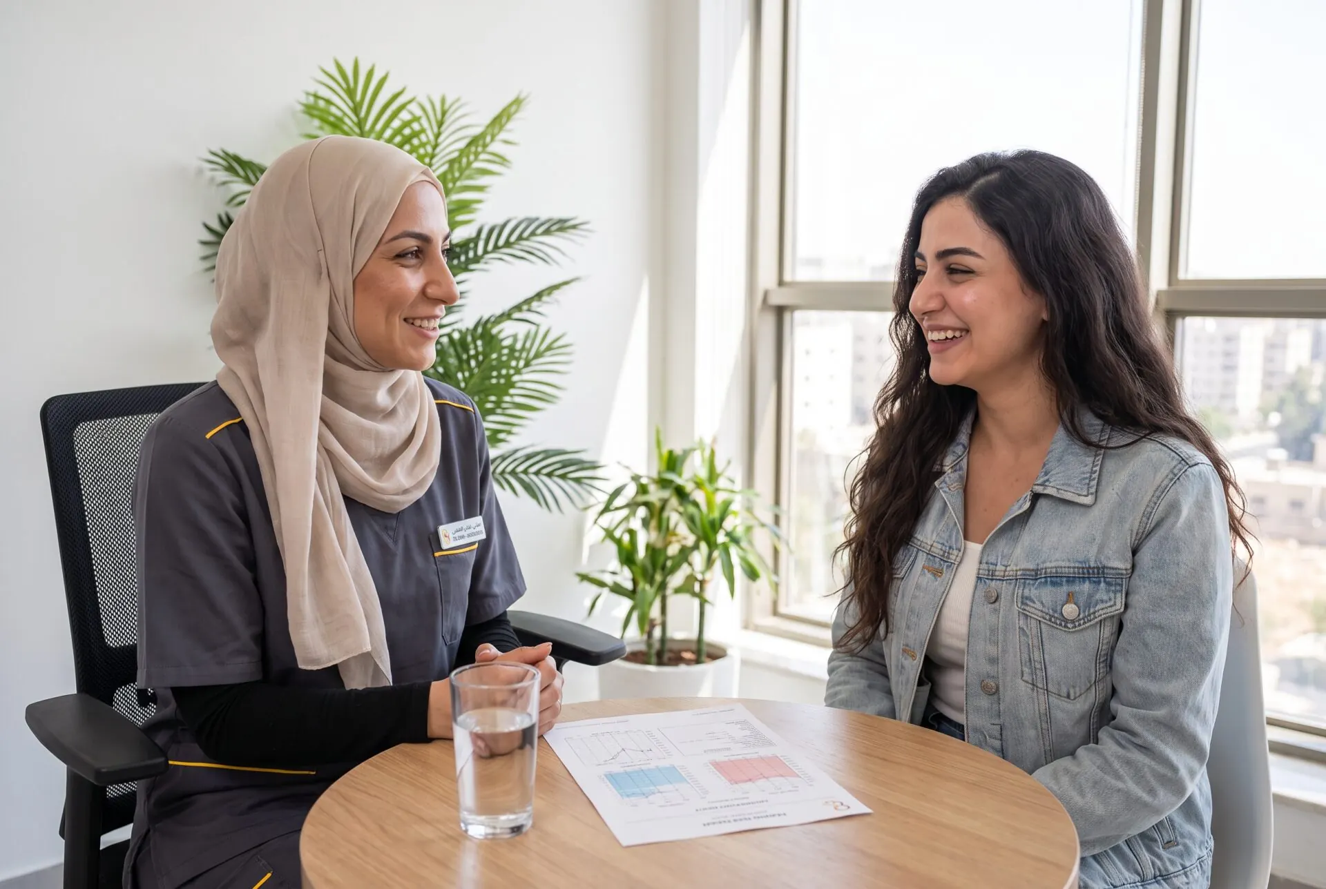 Smiling patient during a consultation at the clinic